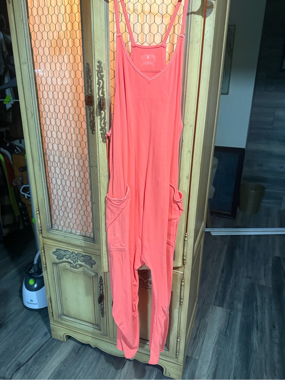 Free People Coral Sleeveless Pocket Jumpsuit